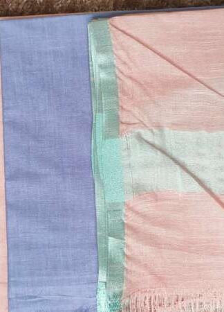 Pure Cotton Self Zari Border Unstiched Dress Material