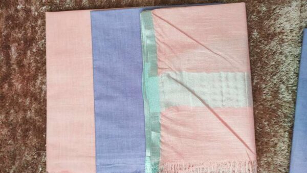 Pure Cotton Self Zari Border Unstiched Dress Material