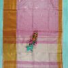 Women's Pure Khadi Linen Zari Border Saree - Image 2