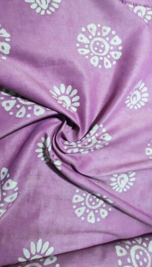 Khadi Silk Batik Print Fabric Women Dress Cloth