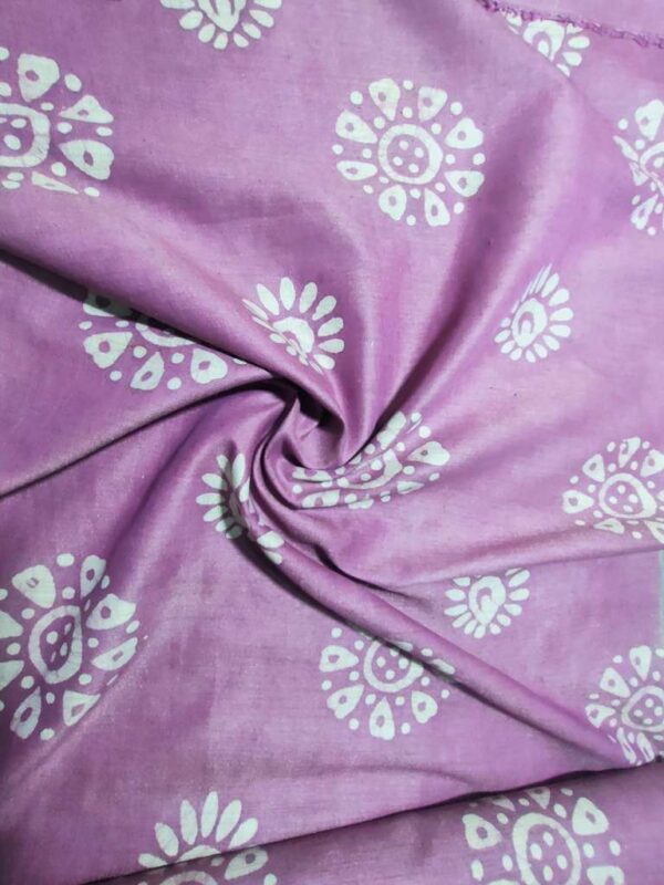 Khadi Silk Batik Print Fabric Women Dress Cloth
