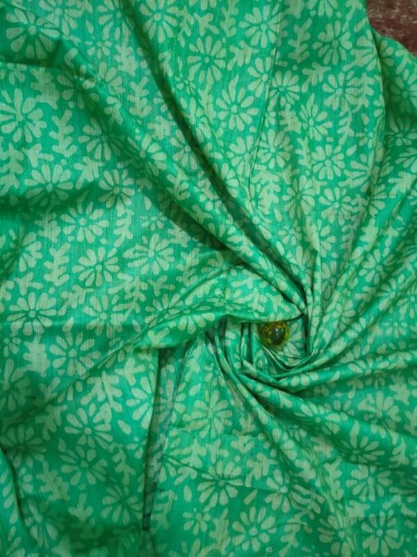 Khadi Silk Batik Print Fabric Women Dress Cloth