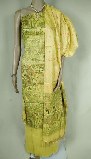 Latest Women's Khadi Silk Madhubani Print Dresses