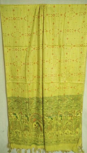 Khadi Silk Madhubani Print Dupatta