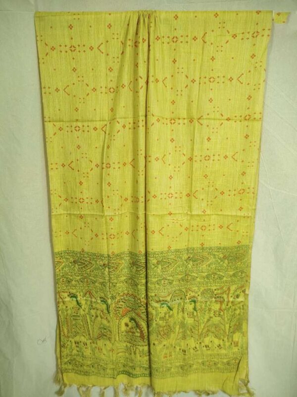 Khadi Silk Madhubani Print Dupatta