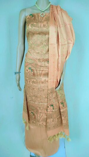 Latest Women's Khadi Silk Madhubani Print Dresses