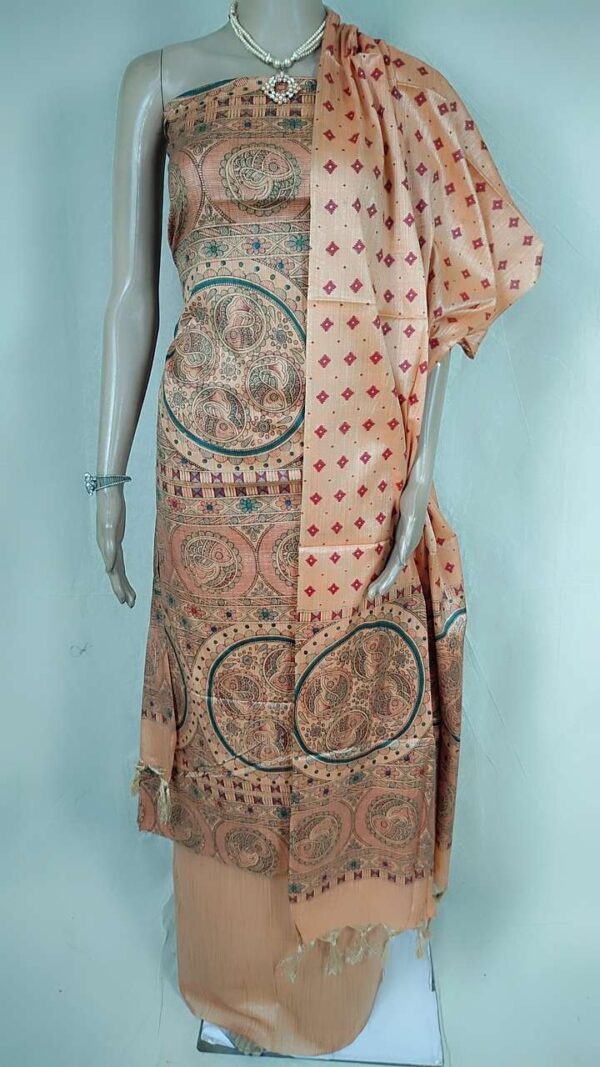 Latest Women's Khadi Silk Madhubani Print Dresses
