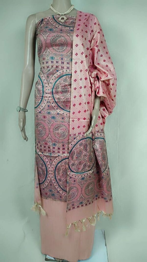 Latest Women's Khadi Silk Madhubani Print Dresses