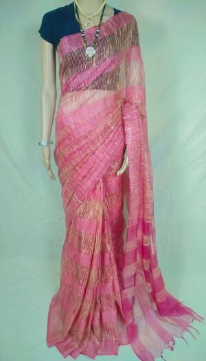 JutSilk Hand weavon Designer Saree Unstiched Blouse Saree