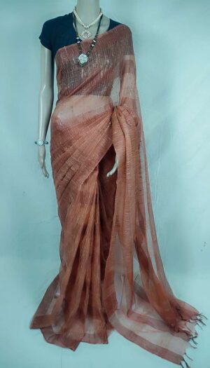 JutSilk Hand weavon Designer Saree Unstiched Blouse Saree