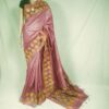 Desi Tussar Silk Emboidery Cut Work Party wear Saree - Image 8