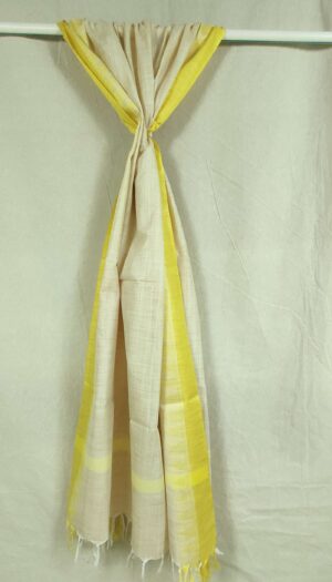 Khadi Cotton Temple Border Dupatta Pink