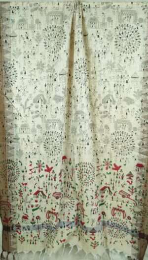 Bhagalpuri Handloom Khadi Silk Madhubani Print Dupatta