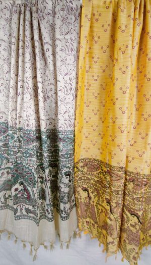 Bhagalpuri Handloom Khadi Silk Madhubani Print Dupatta