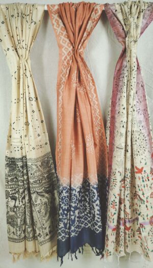 Bhagalpuri Handloom Khadi Silk Madhubani Print Dupatta