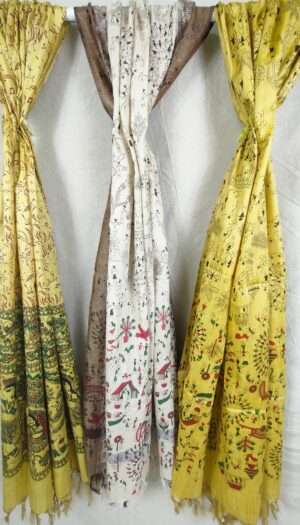 Bhagalpuri Handloom Khadi Silk Madhubani Print Dupatta