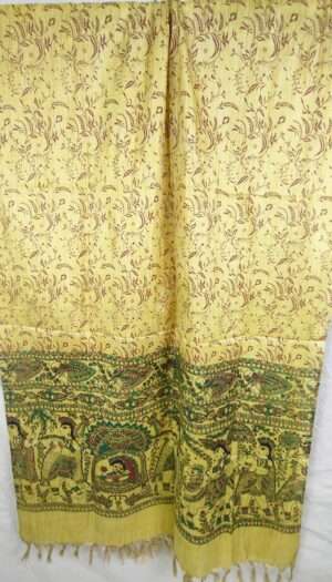 Bhagalpuri Handloom Khadi Silk Madhubani Print Dupatta