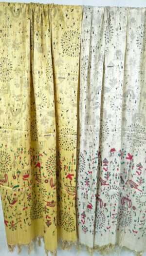 Bhagalpuri Handloom Khadi Silk Madhubani Print Dupatta