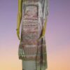 Pure Handloom Khadi Silk Madhubani Print Salwar Kameez Dupatta Set-Purple - Image 2
