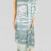 Pure Handloom Khadi Silk Madhubani Print Salwar Kameez Dupatta Set-Blue - Image 2