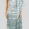 Pure Handloom Khadi Silk Madhubani Print Salwar Kameez Dupatta Set-Blue - Image 3