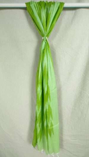 Pure Ickat Cotton Weving Dupatta- Lemon Green