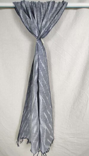 Pure Ickat Cotton Weving Dupatta- Grey