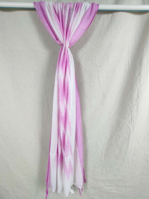 Pure Ickat Cotton Weving Dupatta- Pink