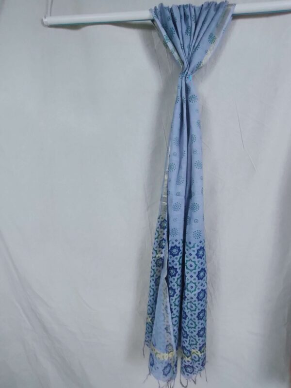 Pure Soft Cotton Ptinted Dupatta- Blue