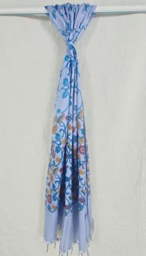 Pure Soft Cotton Ptinted Dupatta- Blue