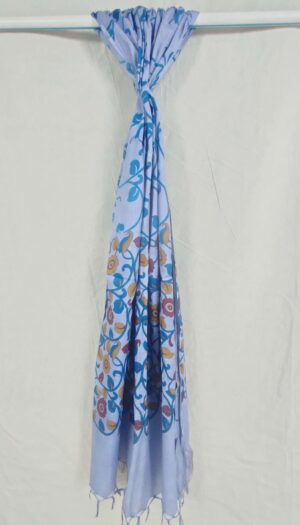 Pure Soft Cotton Ptinted Dupatta- Blue