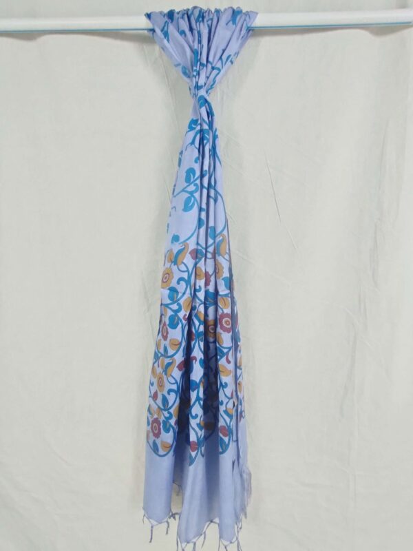 Pure Soft Cotton Ptinted Dupatta- Blue