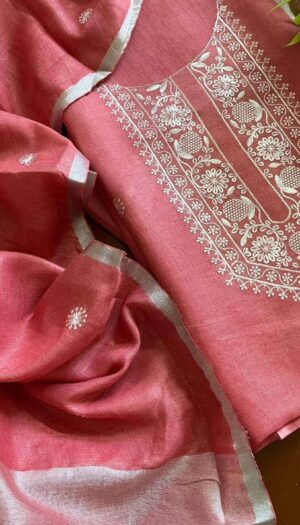Pure cotton embroidery unstitched Dress material-CSM637