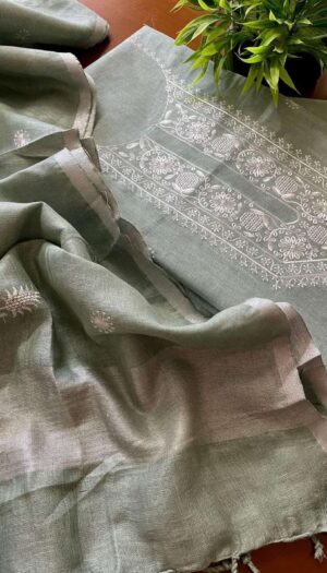 Pure cotton embroidery unstitched Dress material-CSM638