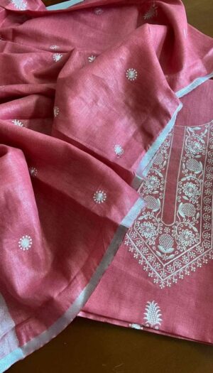 Pure cotton embroidery unstitched Dress material-CSM634