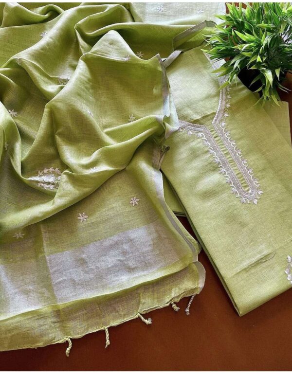 Pure cotton embroidery unstitched Dress material-CSM640