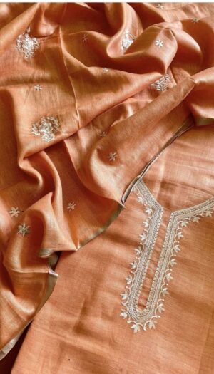 Pure cotton embroidery unstitched Dress material-CSM641