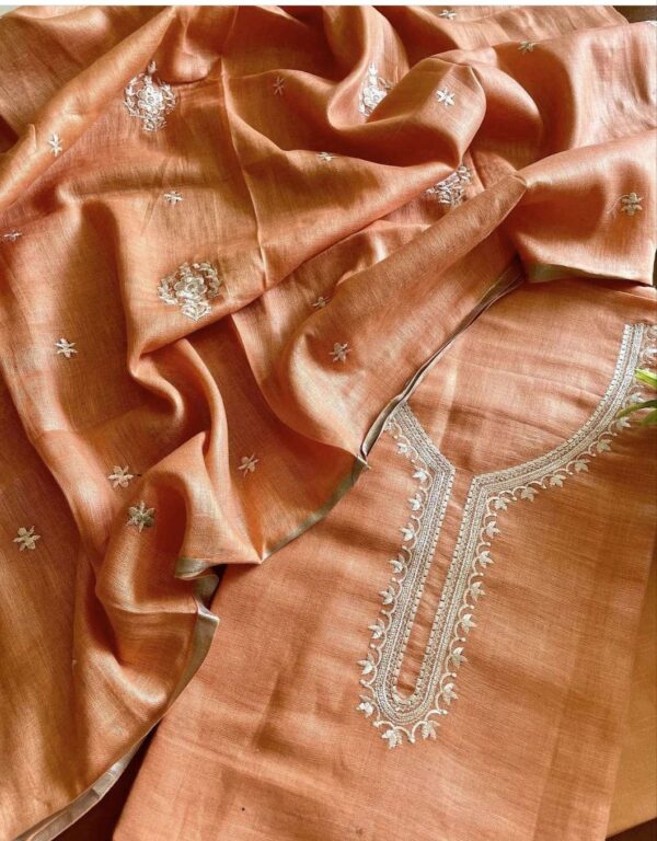 Pure cotton embroidery unstitched Dress material-CSM641