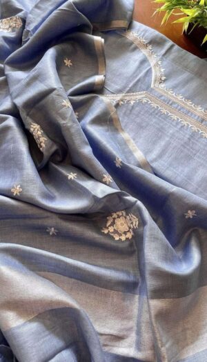 Pure cotton embroidery unstitched Dress material-CSM643