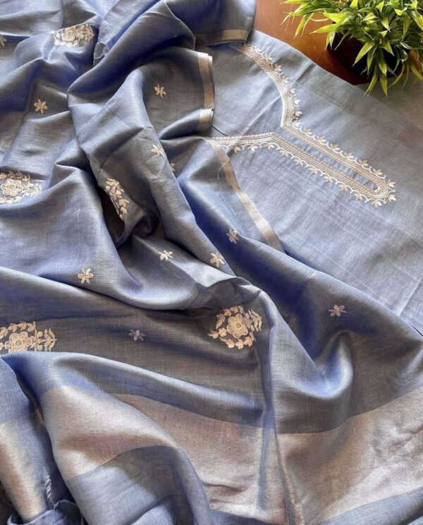 Pure cotton embroidery unstitched Dress material-CSM643