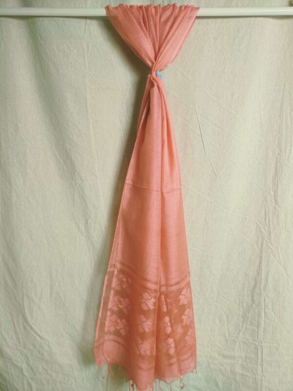 Handloom Silk Flower Weaving Dupatta- Pich