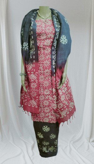 Latest Women's Khadi Cotton Hand Batik Print Dresses