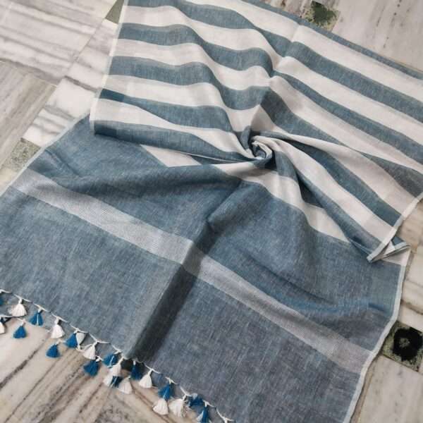 Pure Khadi Linen Multi Color  Dupatta