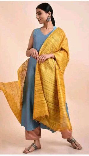 Buy Tussar Ghicha Silk Plan Dupatta
