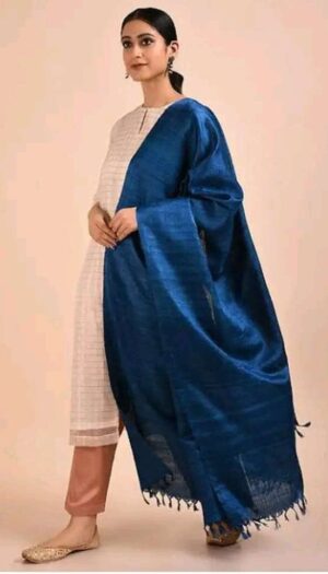 Buy Tussar Ghicha Silk Plan Dupatta