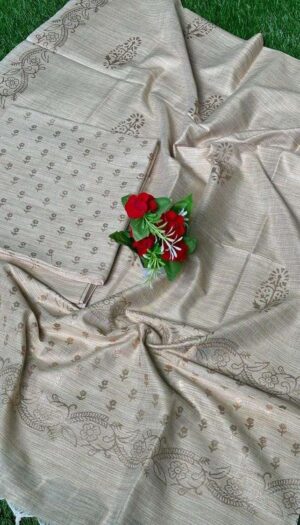 Latest Khadi Silk  Golden Print Dresses