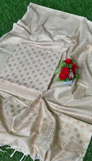 Latest Khadi Silk  Golden Print Dresses
