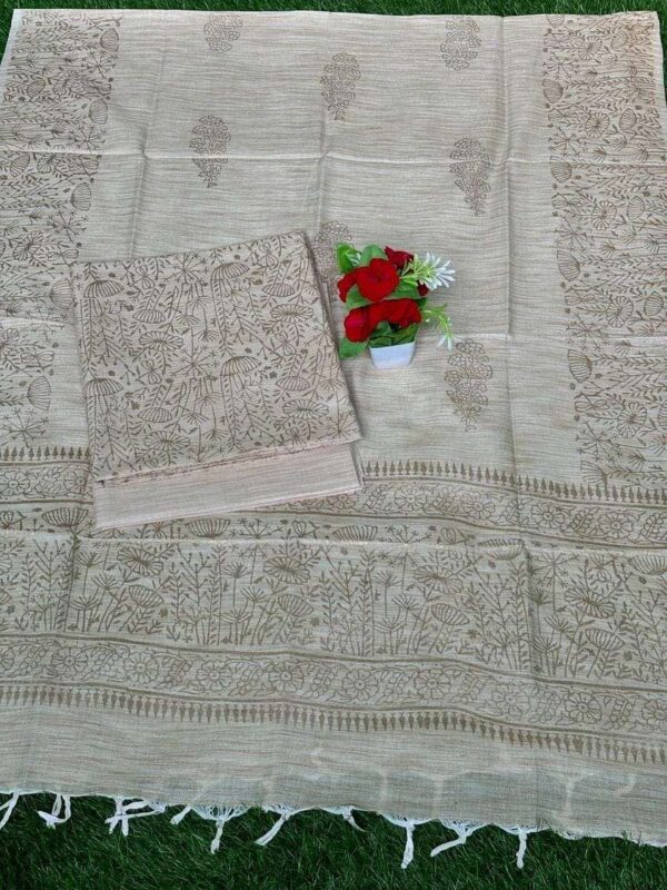 Latest Khadi Silk  Golden Print Dresses