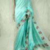 Tassar Dupion Raw Silk Hand Cut Work Emboidery Saree - Image 5