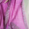 Tassar Desi Silk Hand Cut Work Emboidery Saree - Image 3